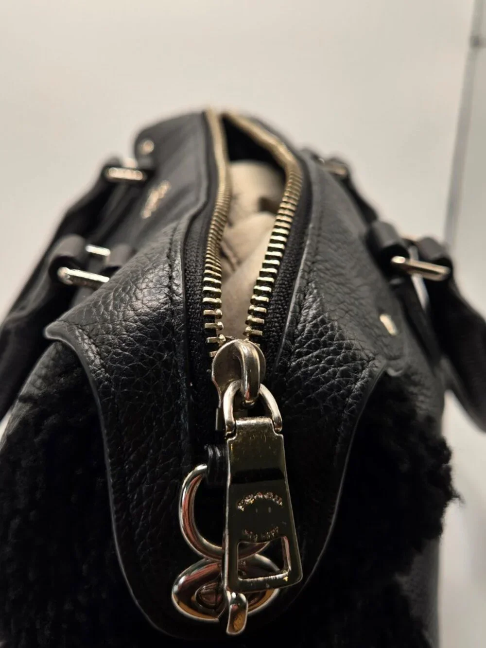 Coach Bennett Mini Satchel, Crossbody pebbled Leather with shoulder strap black